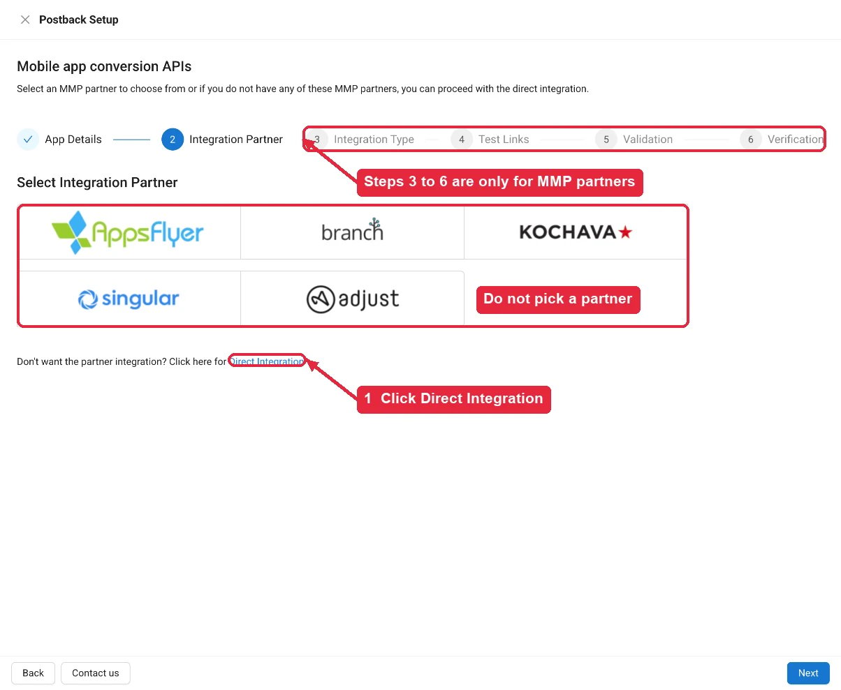 Choosing Direct Integration in ShareChat