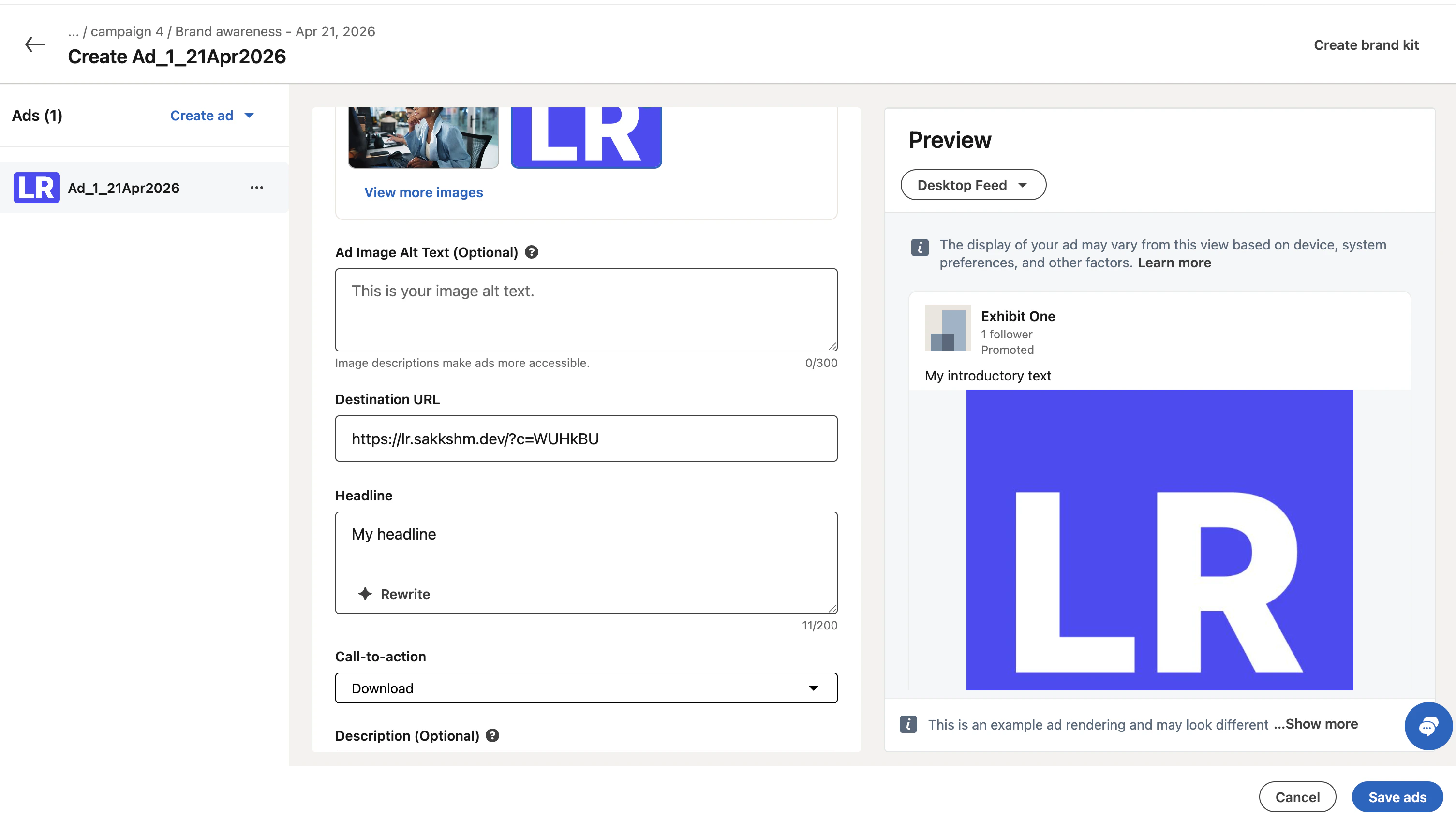 LinkedIn - External URL