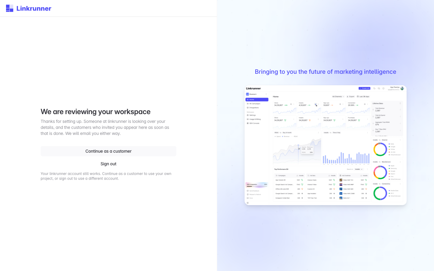 Agency workspace pending review