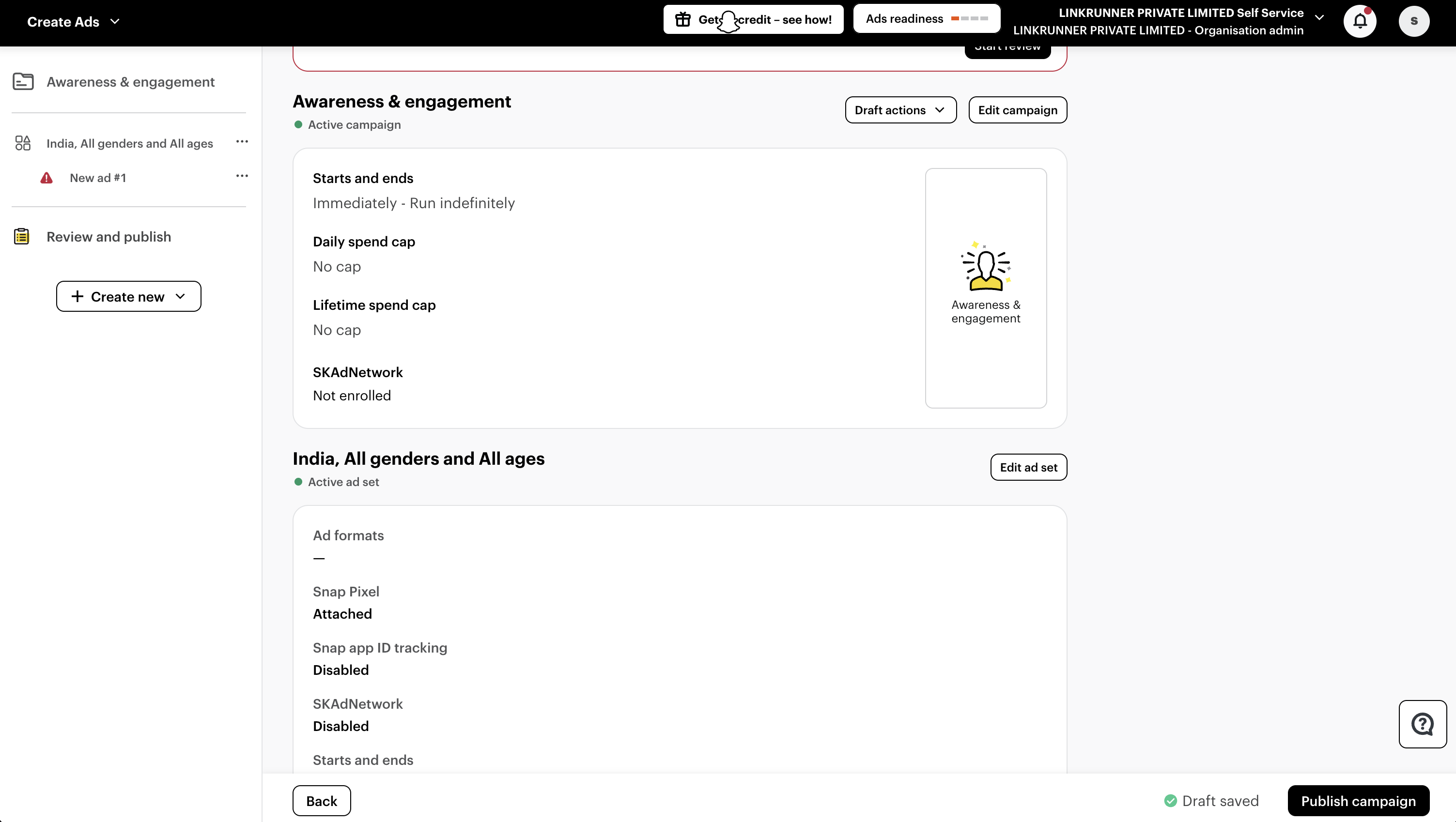 Snapchat Campaign - Publish