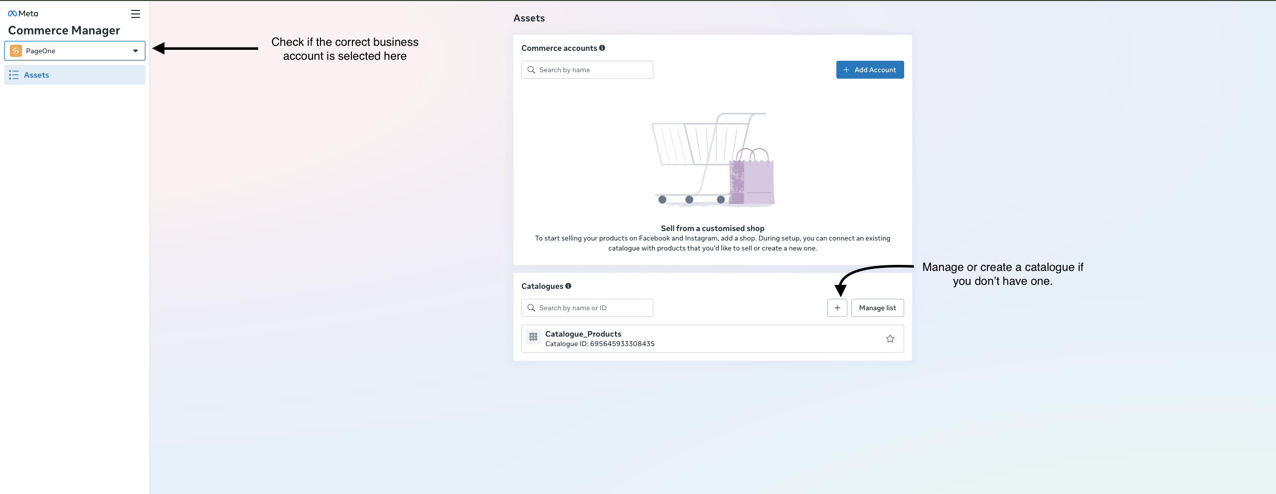 Select your catalogue products