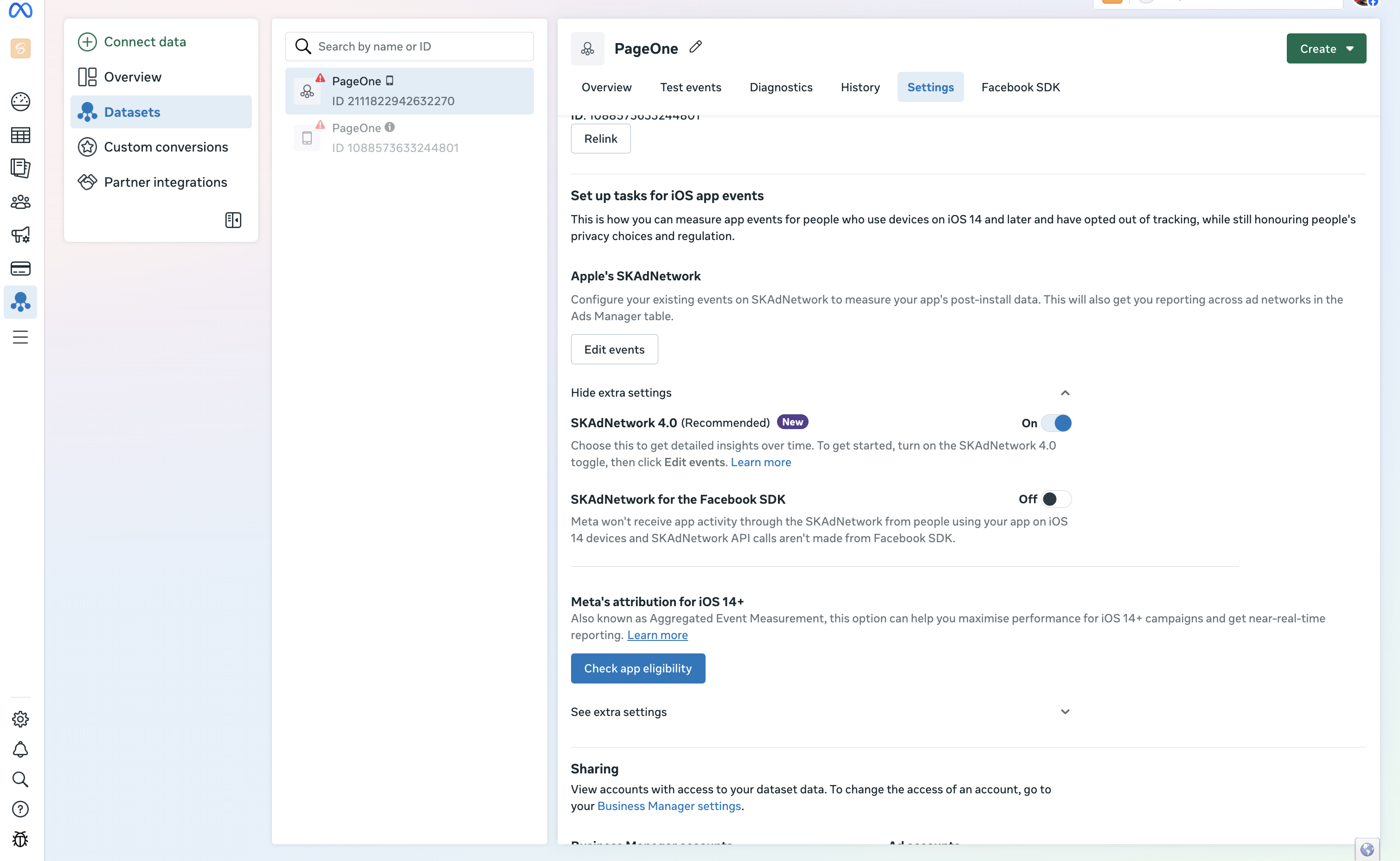 SKAdNetwork Setting Toggle on Meta Dashboard