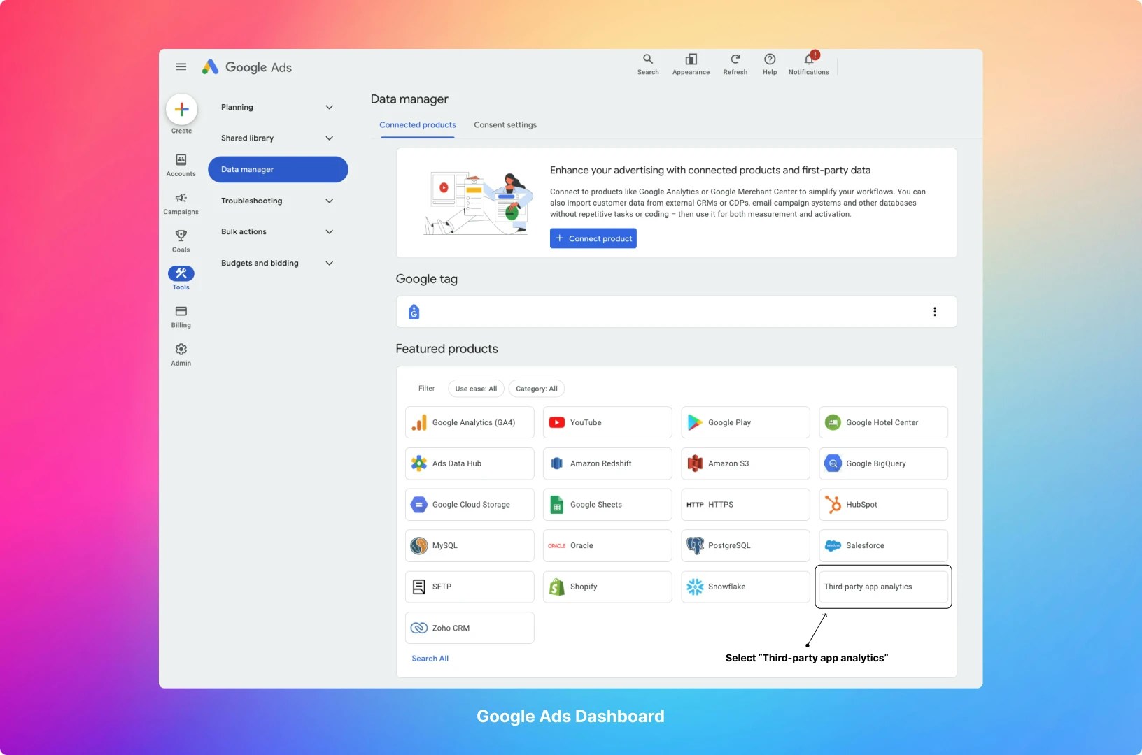 Google Ads Dashboard - Third-party App Analytics