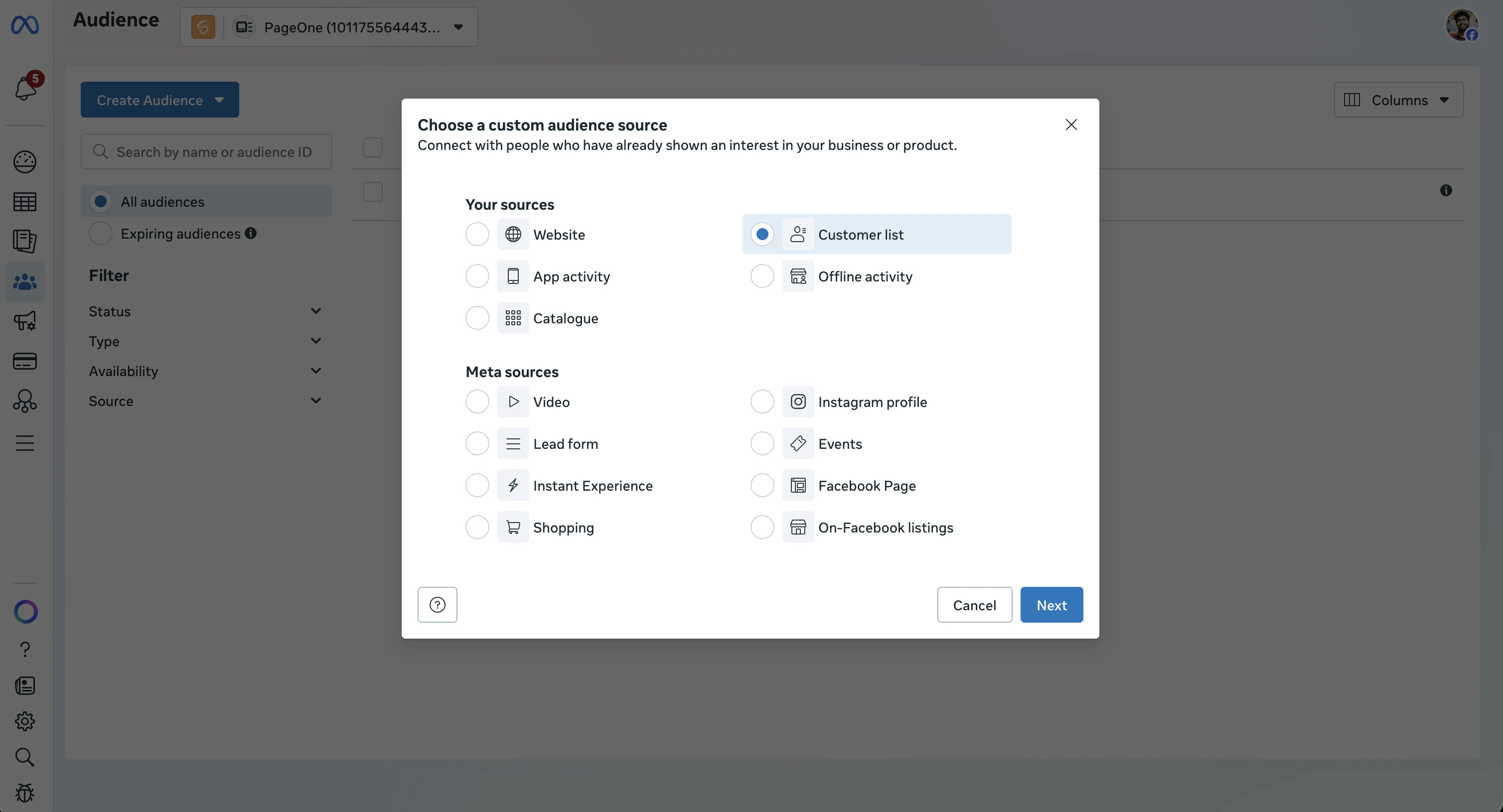 Select Customer list