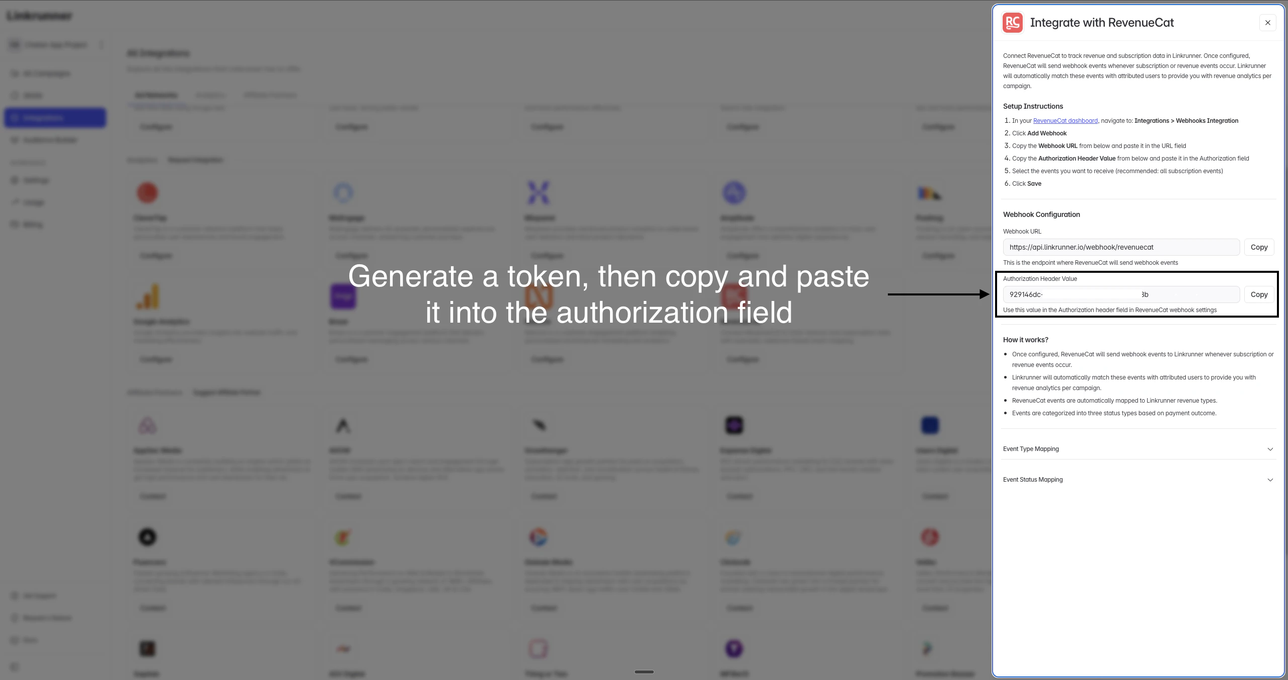 Generate authorization token
