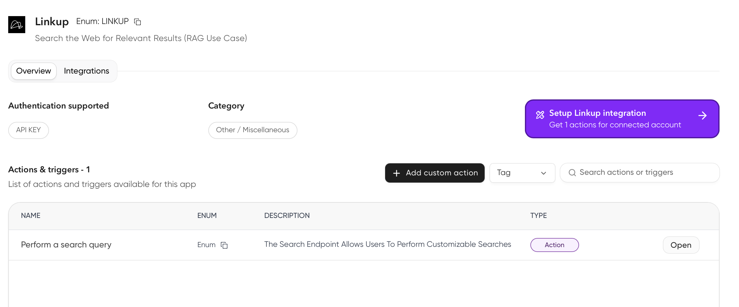 Setup Linkup integration
