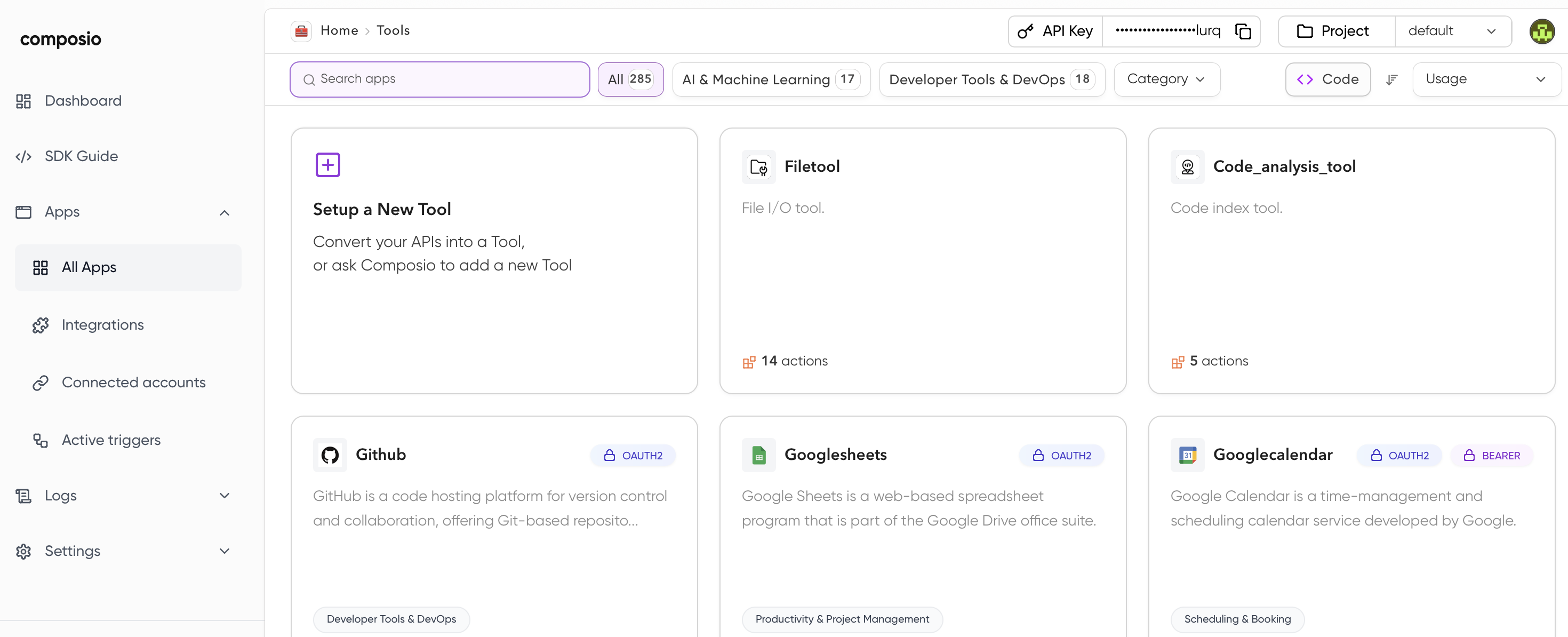Search for tools in Composio