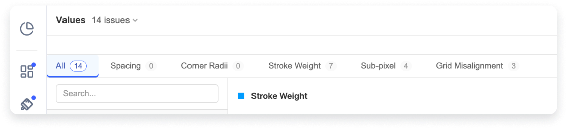 Navigation tabs showing Overview, Styles, Values, Components, Structure, Naming, and Accessibility categories