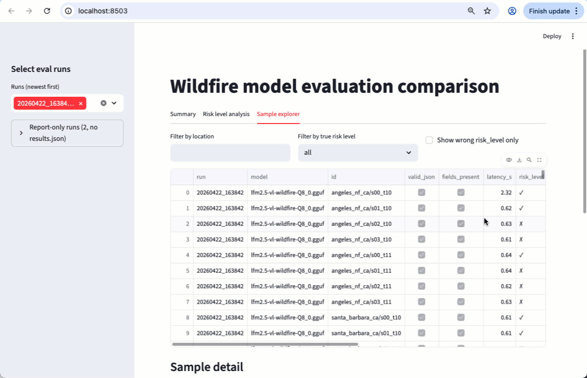 Eval comparison app demo