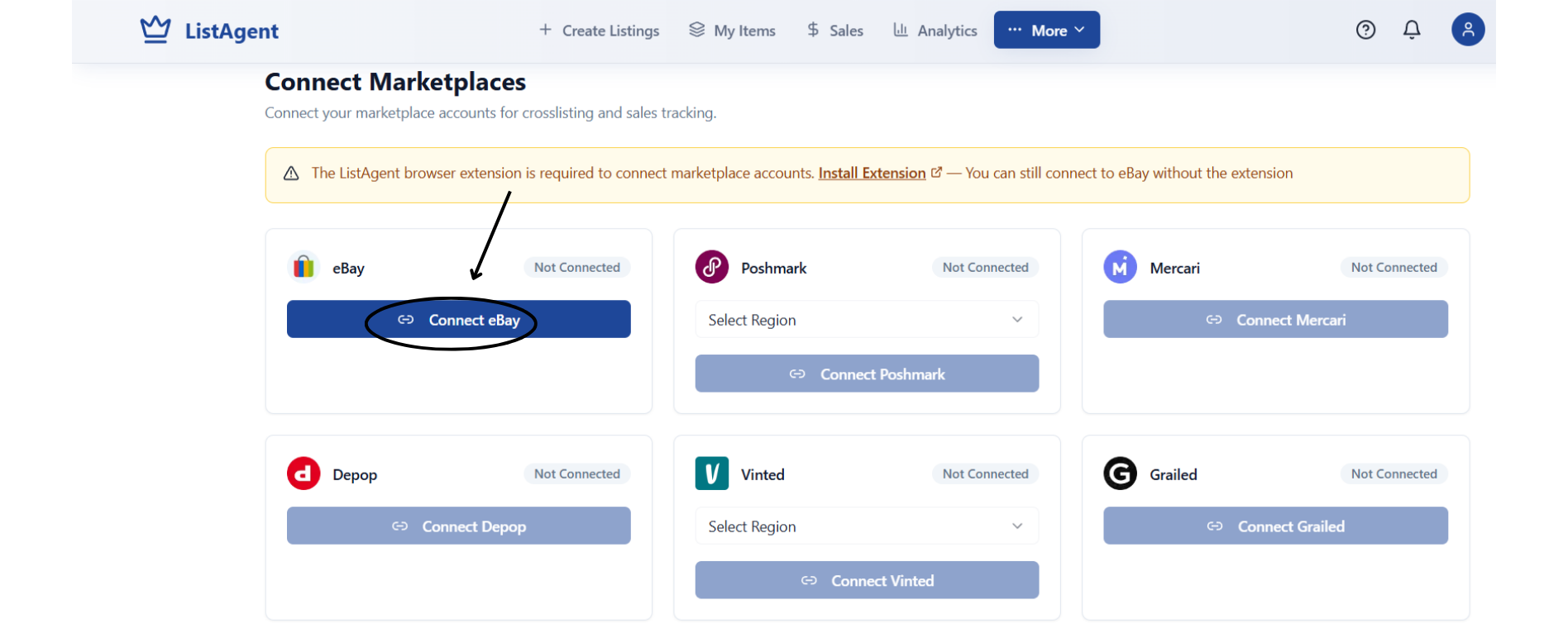 Connect eBay Button