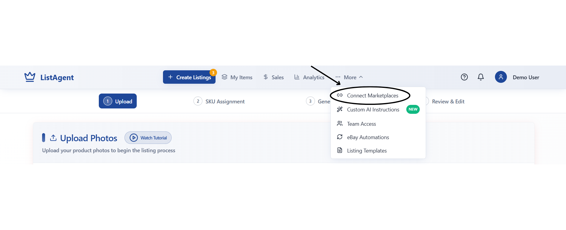 Open Connections Menu