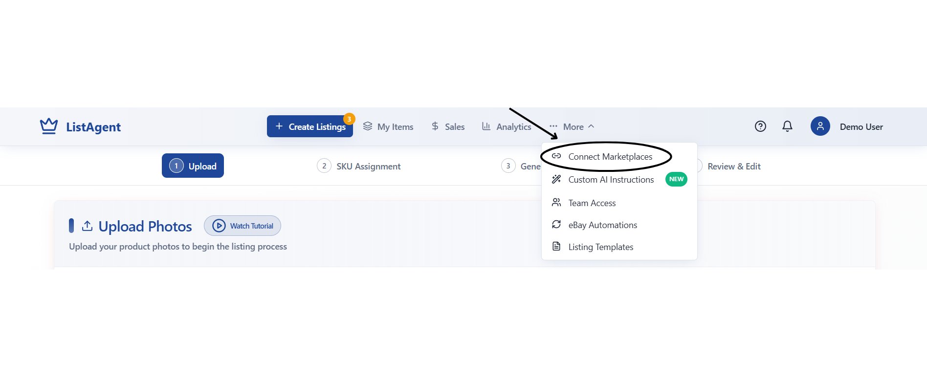 Open Connections Menu