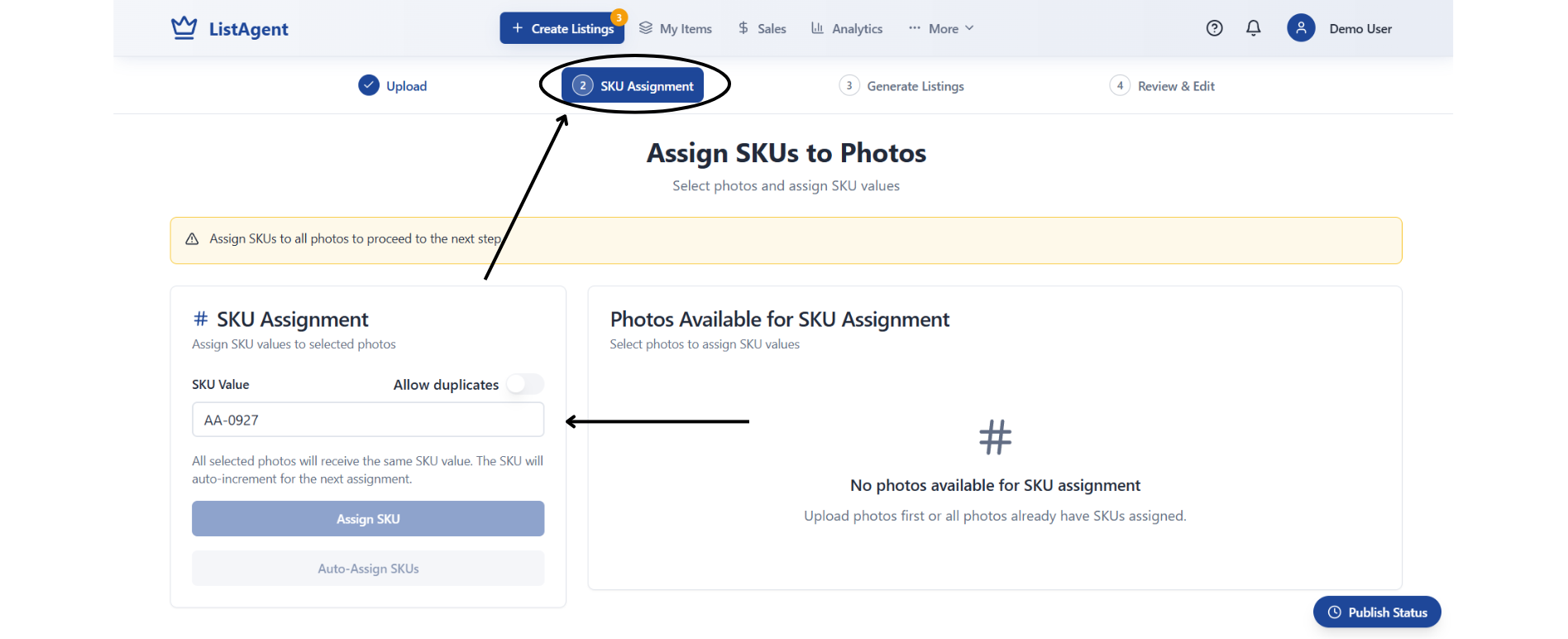 Assign SKUs