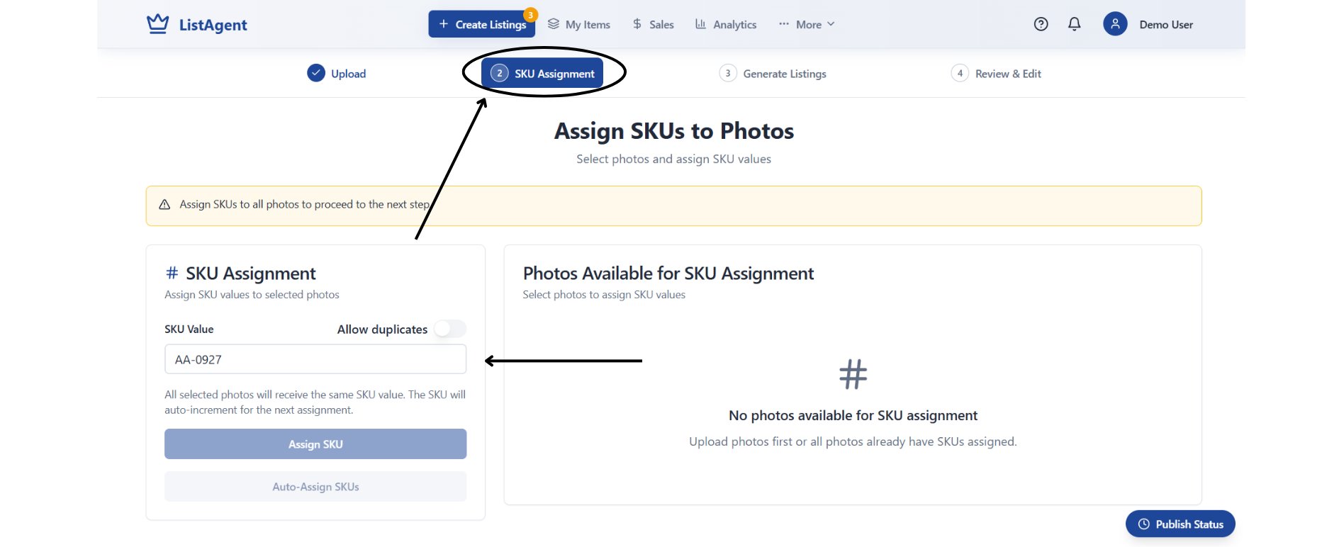 Assign SKUs