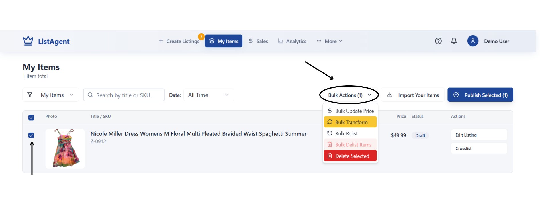 Bulk Actions Menu