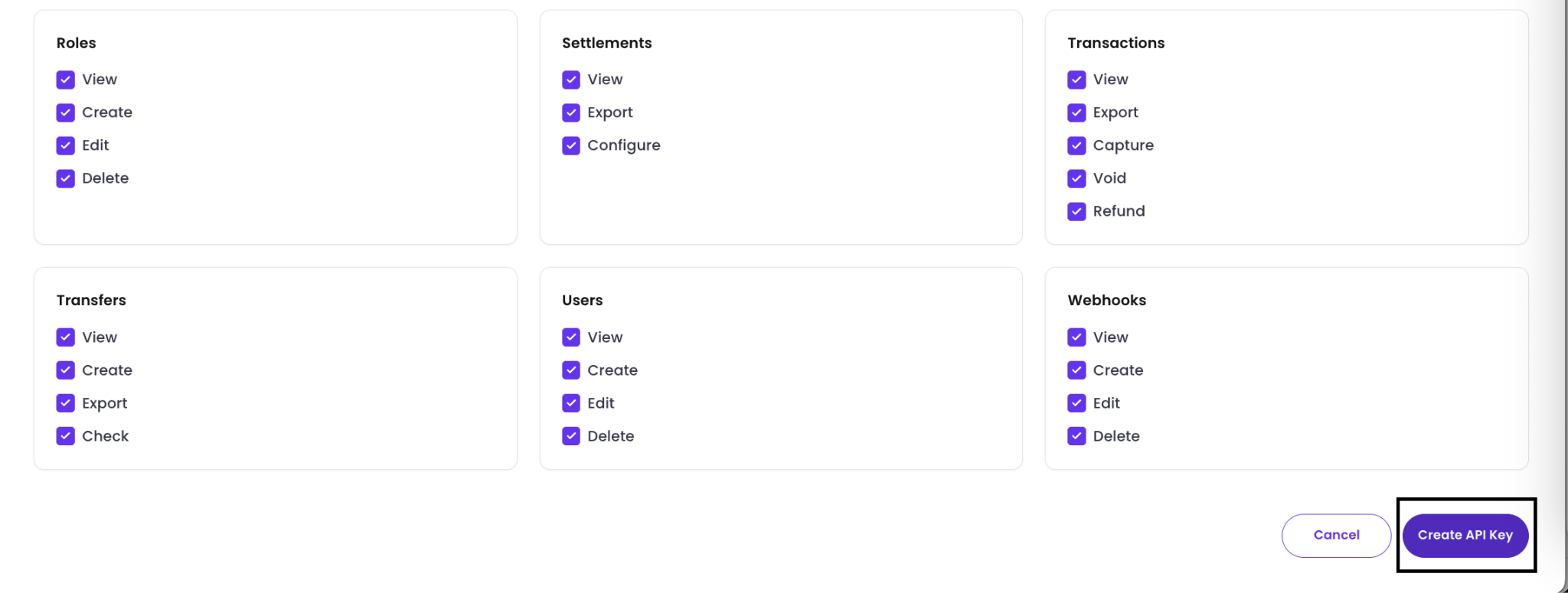 Generate the test API key