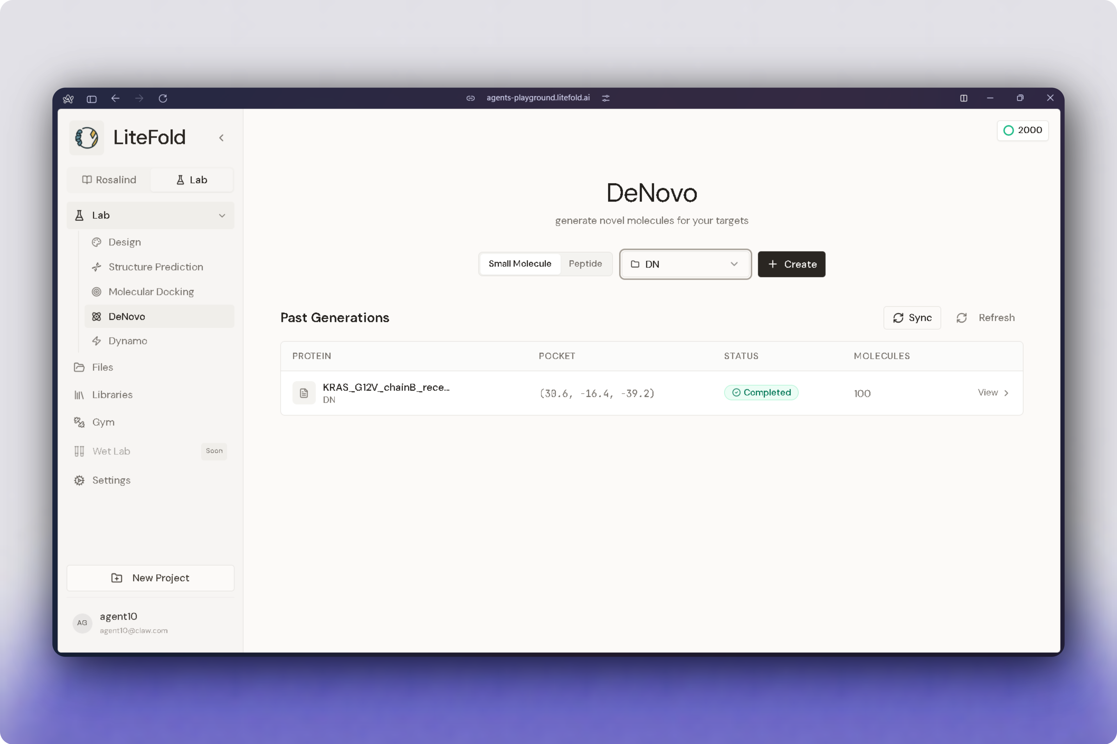 De Novo Interface
