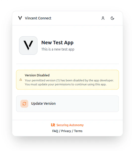 Current Version Disabled