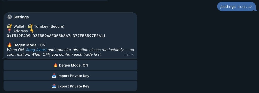 Settings Command