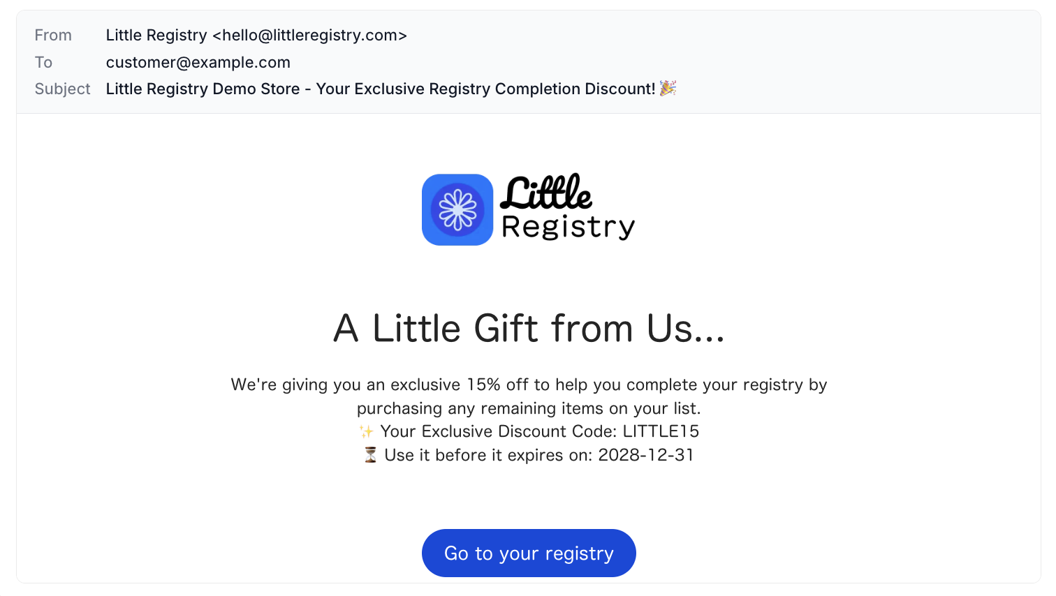 Completion Discount Email