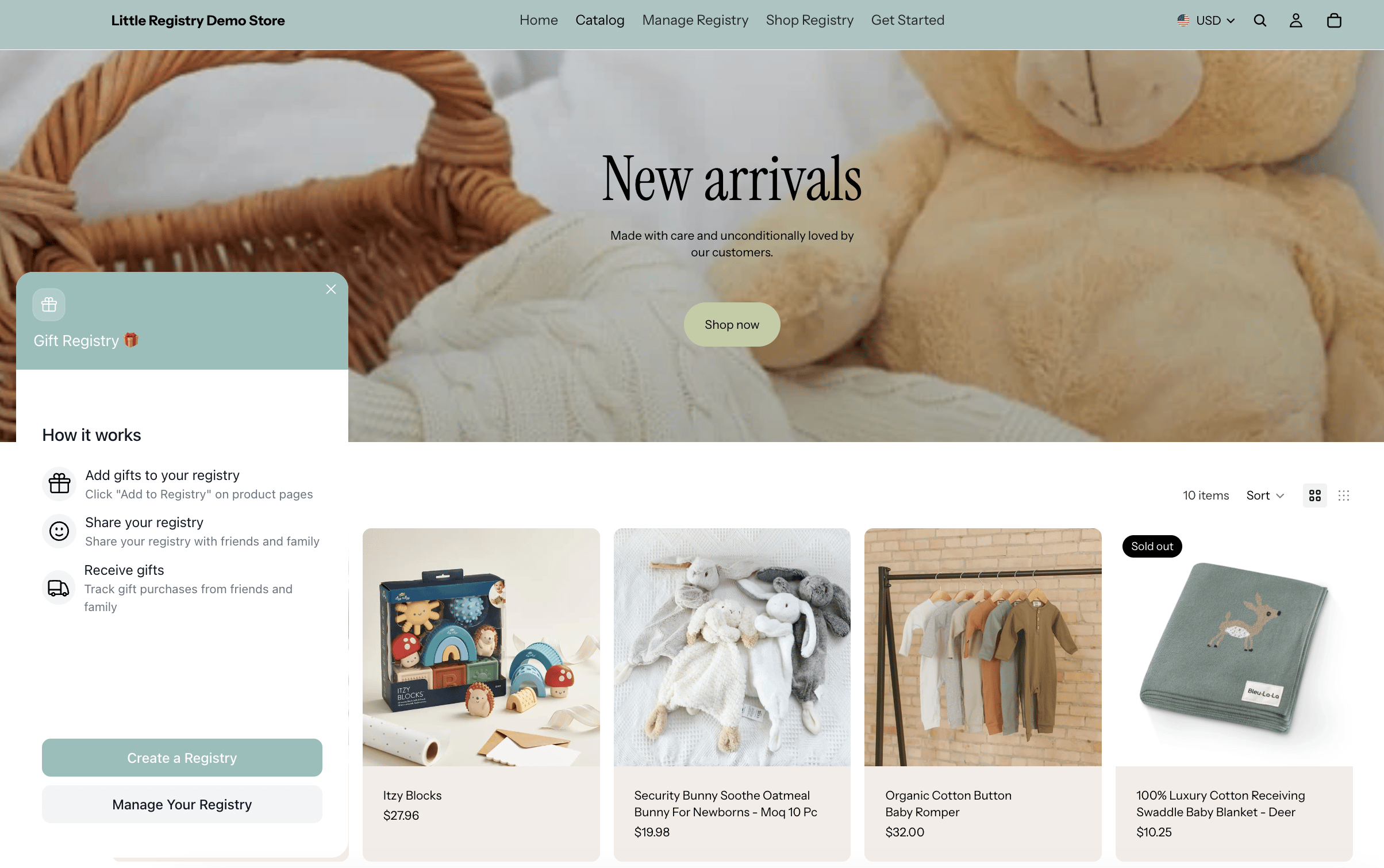 Registry Widget Welcome