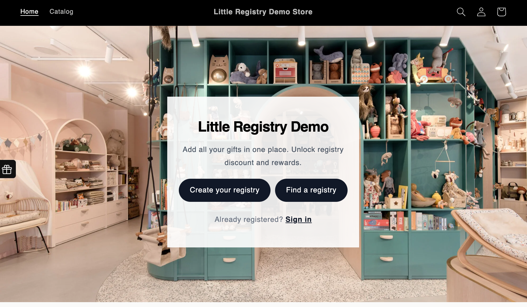Gift Registry Landing Page Pn