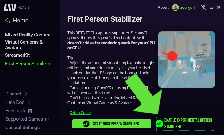 Enableexperimentalopenxrstabilizer