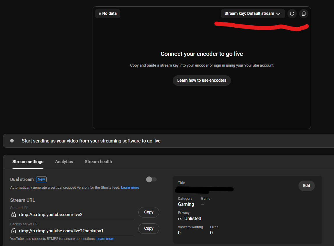 Livhub Youtube Streamkey