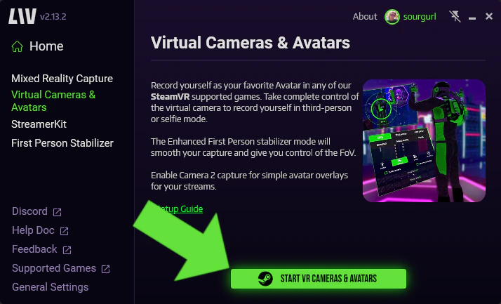 Startvirtualcamerasandavatars