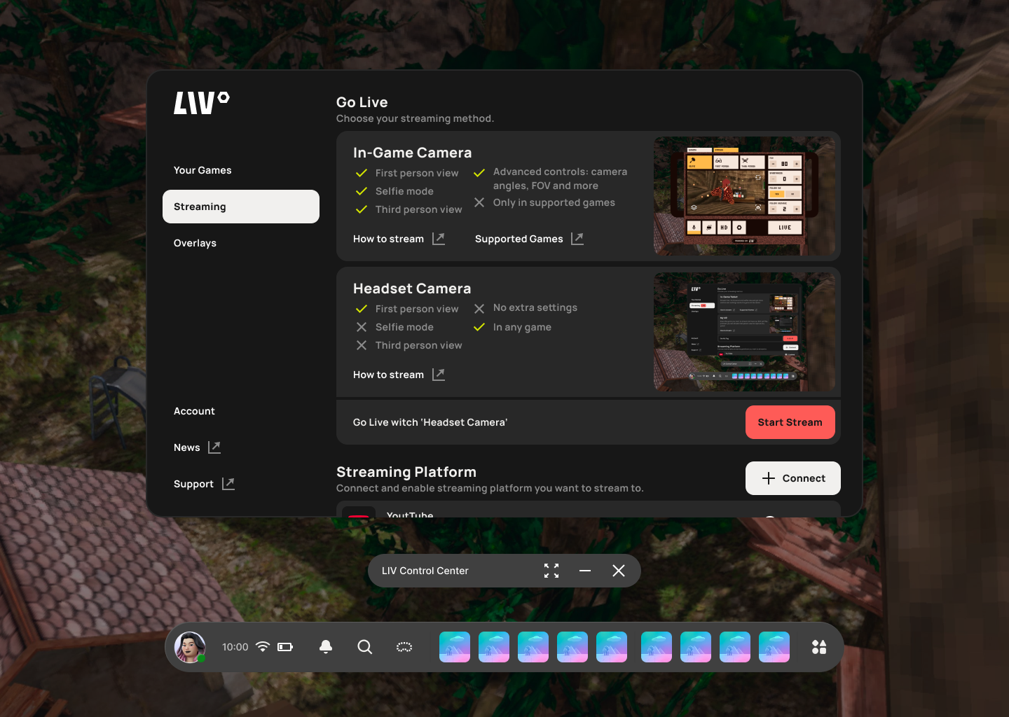 Livhub Headset Stream Start