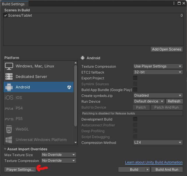 Buildsettings Buildsettings