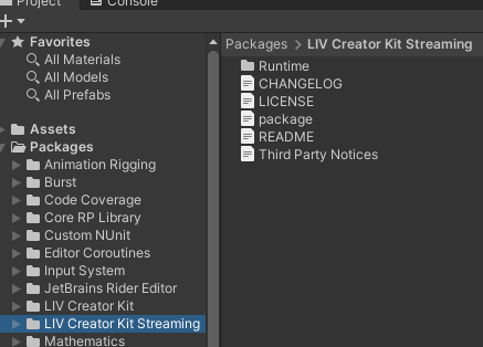 Unitystreamingpackage