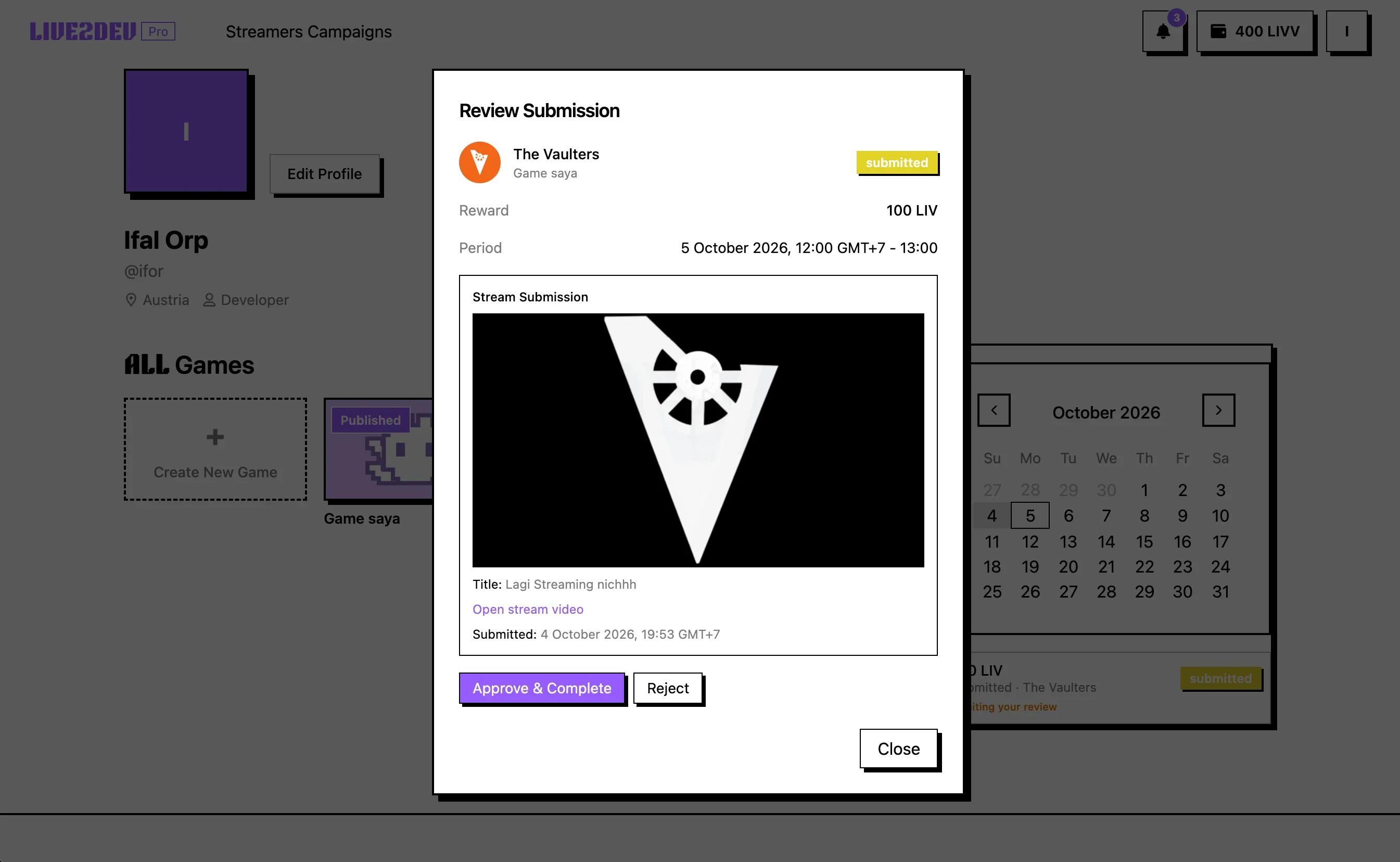 Setujui dan selesaikan submission