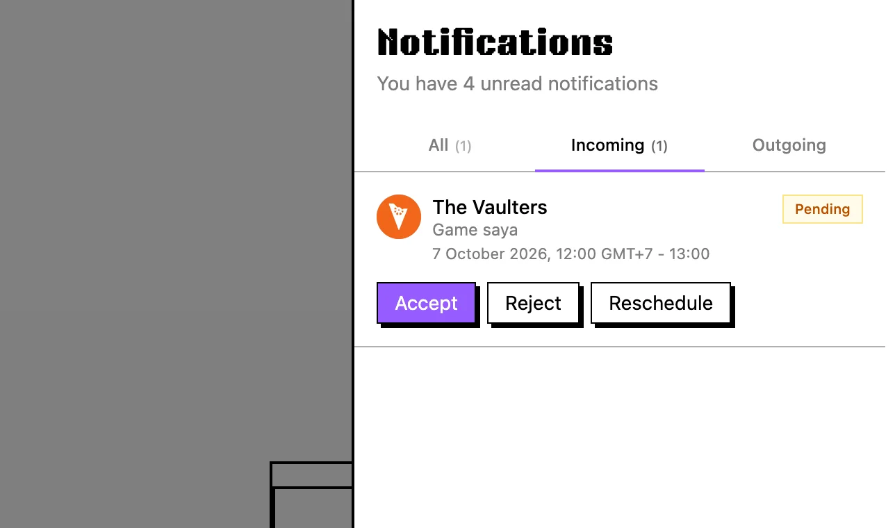 Incoming notifications with streamer applications