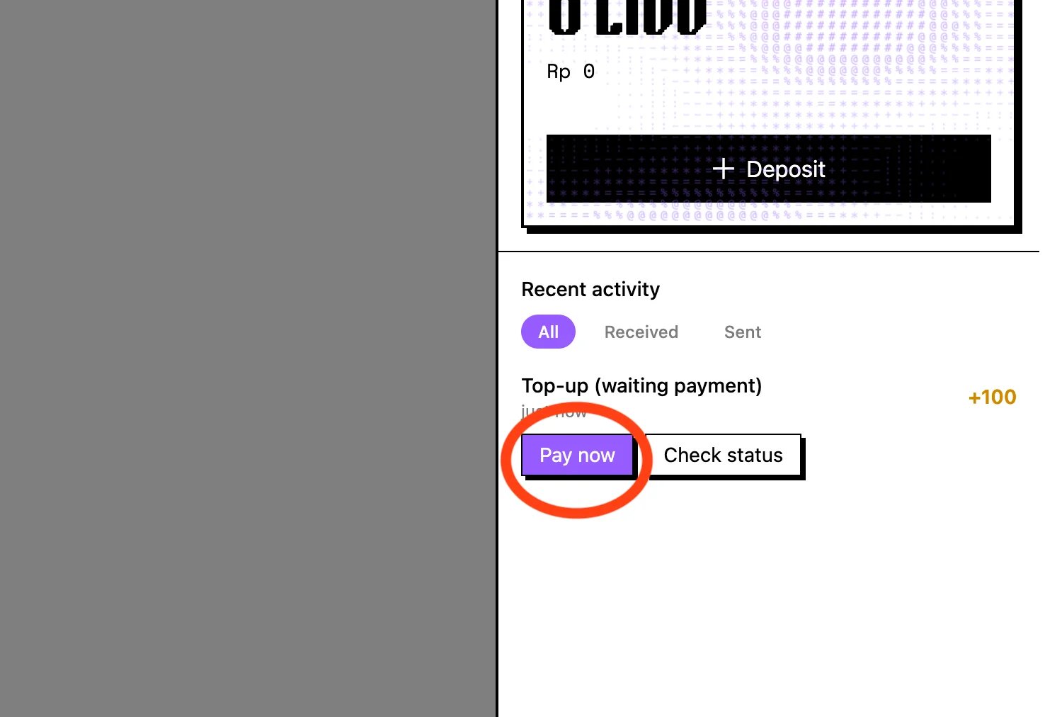 Confirm with Pay now in the wallet
