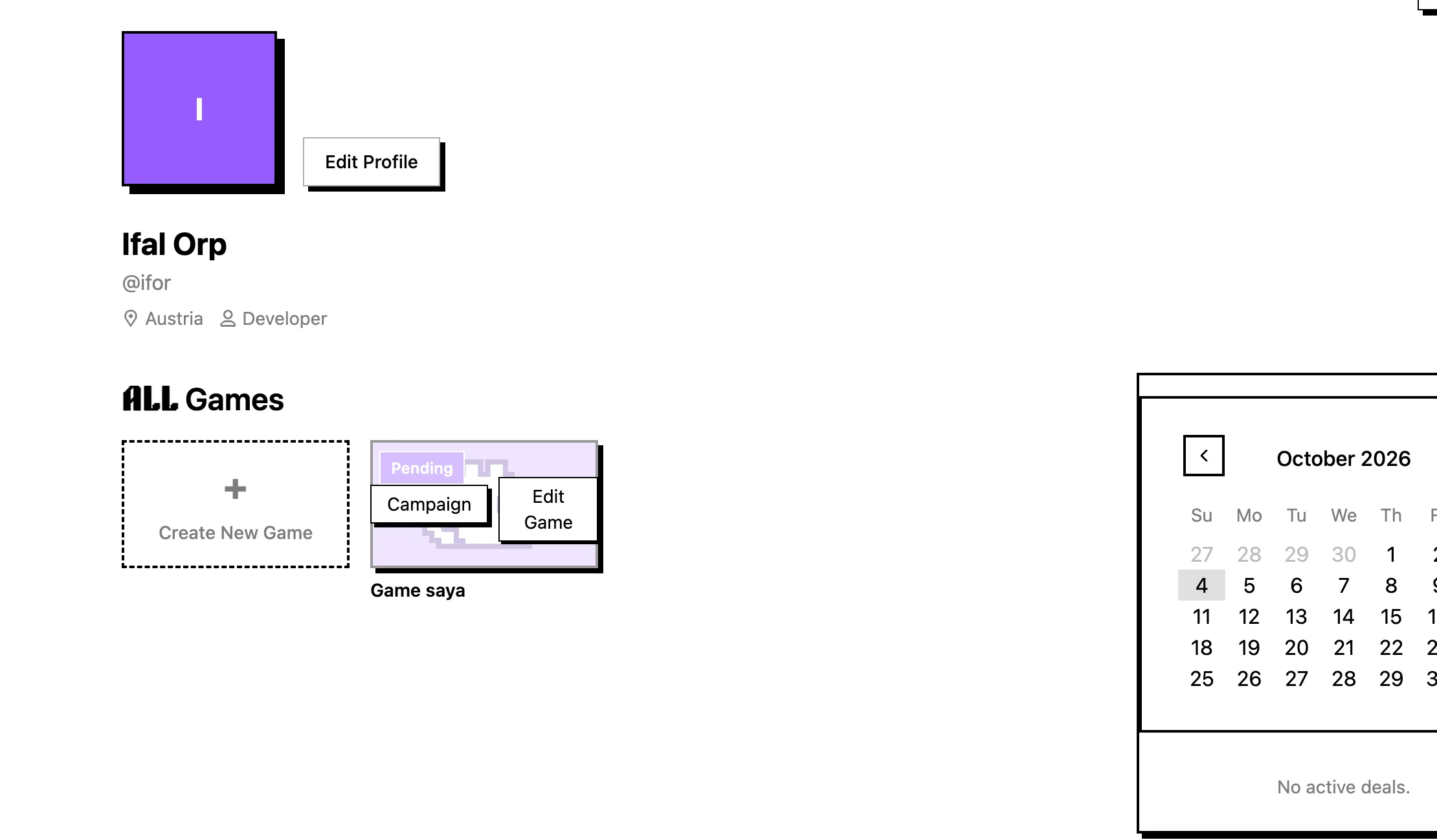 Hover the game card and choose edit game
