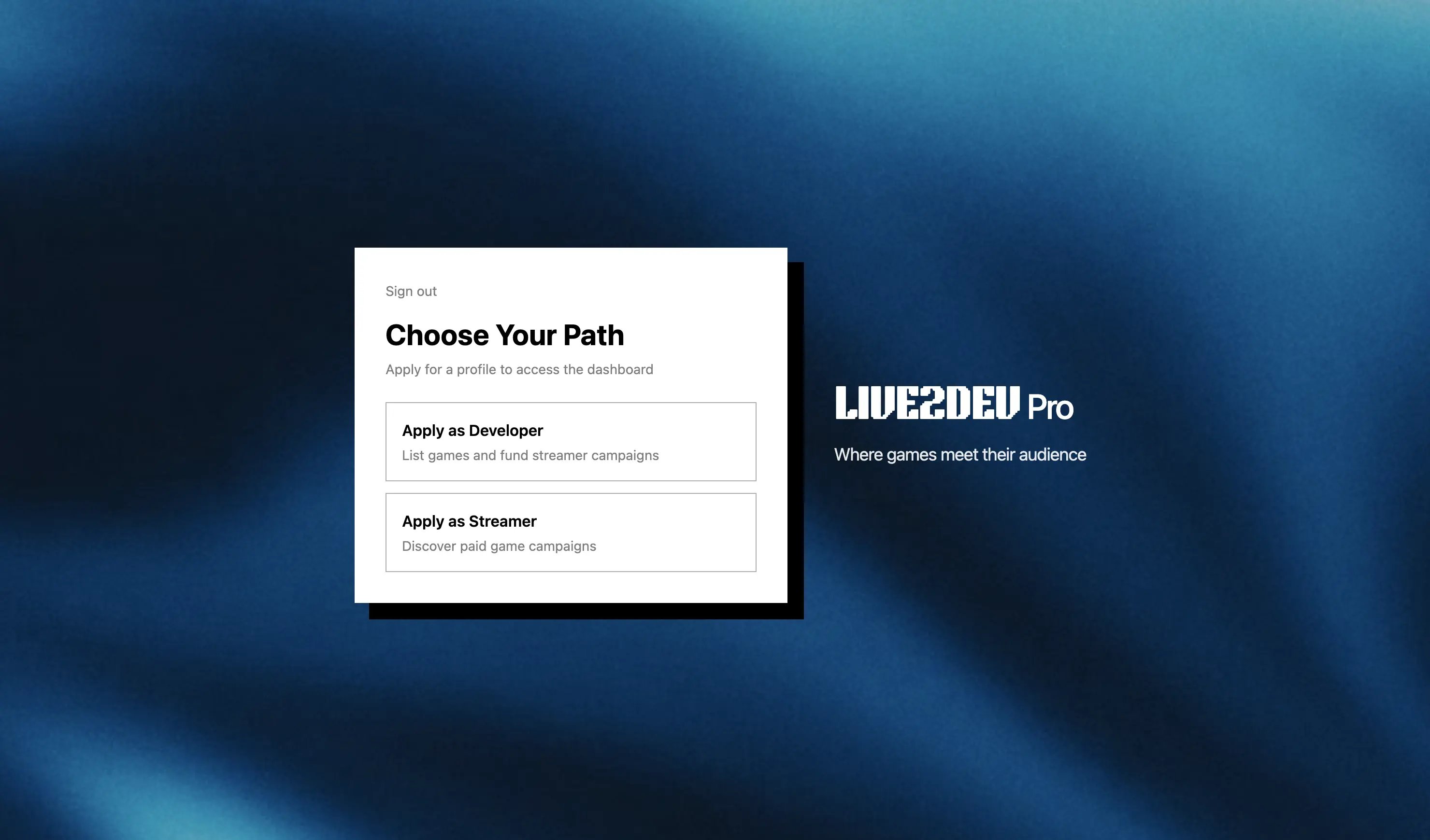Choose Your Path
screen