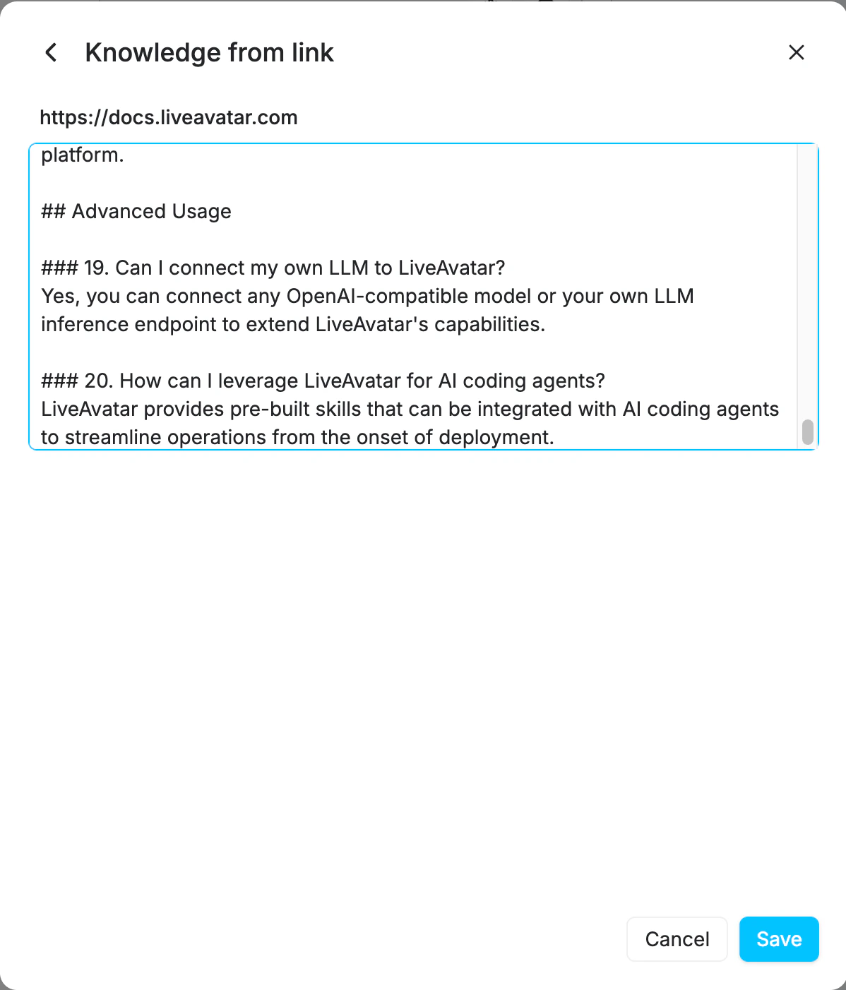 AI-generated summary preview for a submitted URL