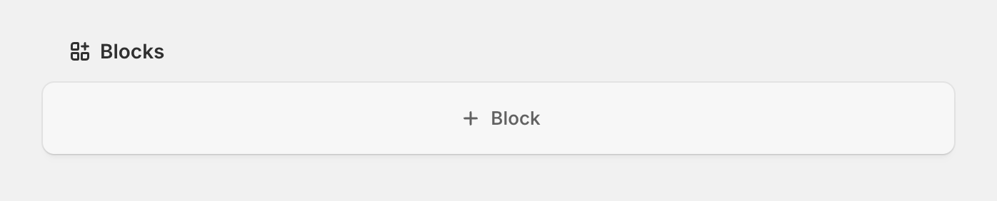 The Blocks area at the bottom of a Shopify admin page