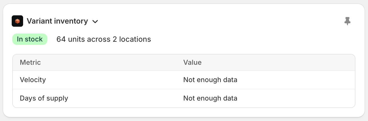 The Stockful variant inventory block on a Shopify variant page