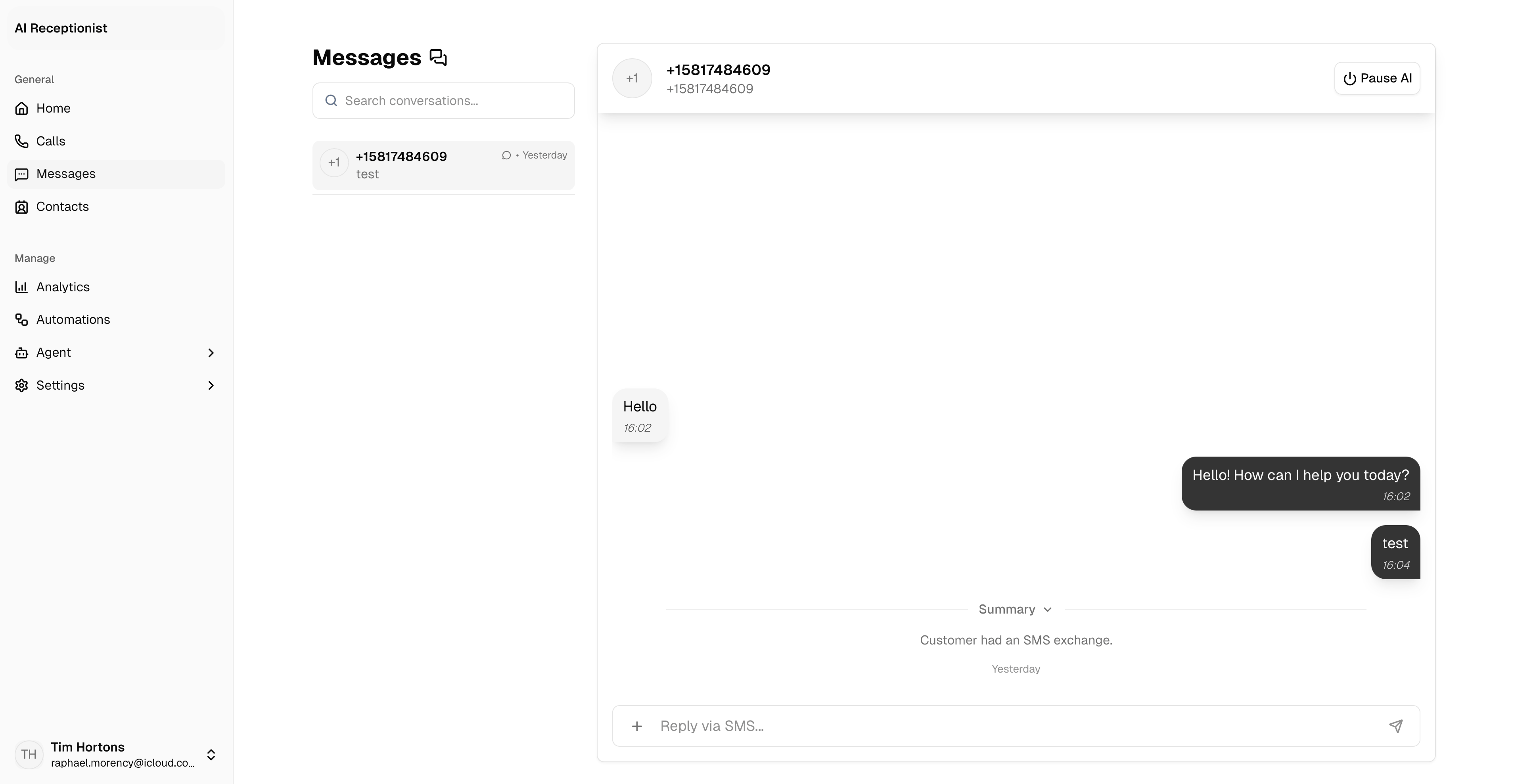 LobbyStack Messages page
