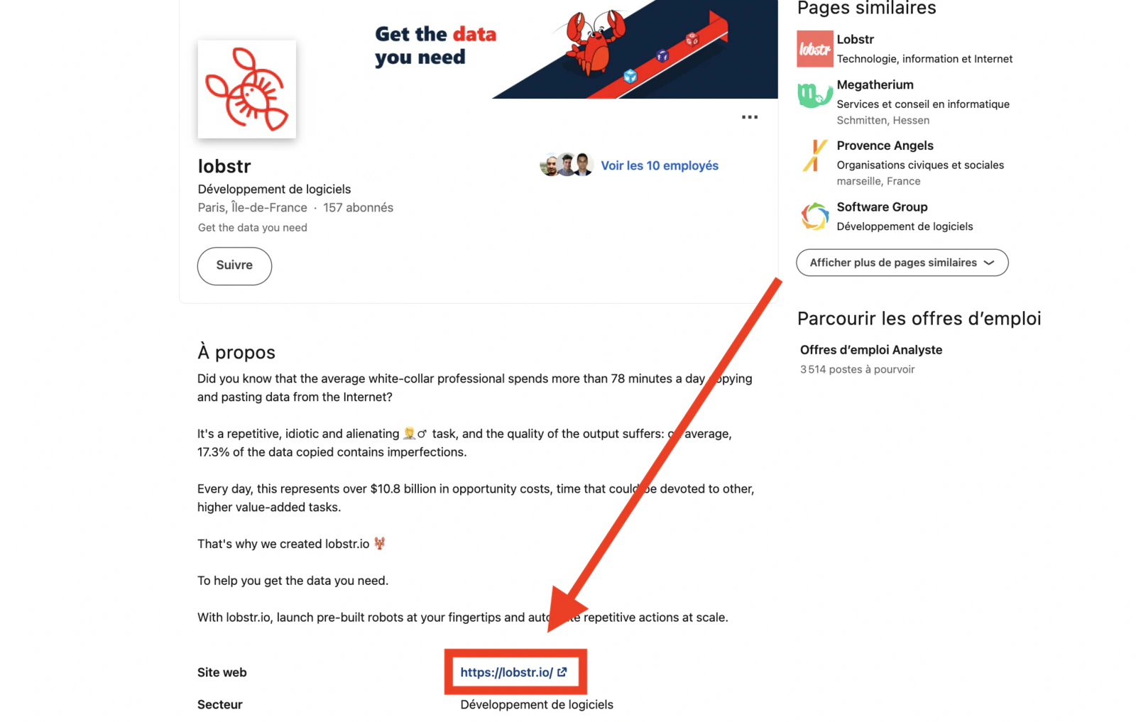 Website collected from LinkedIn company page