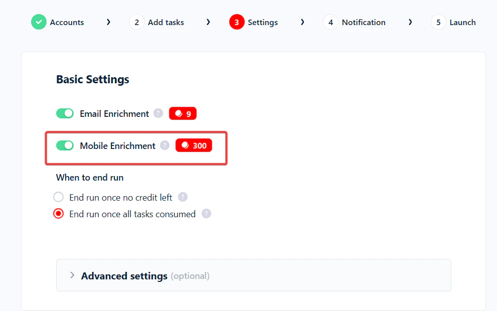 Toggle Mobile Enrichment in Squid settings