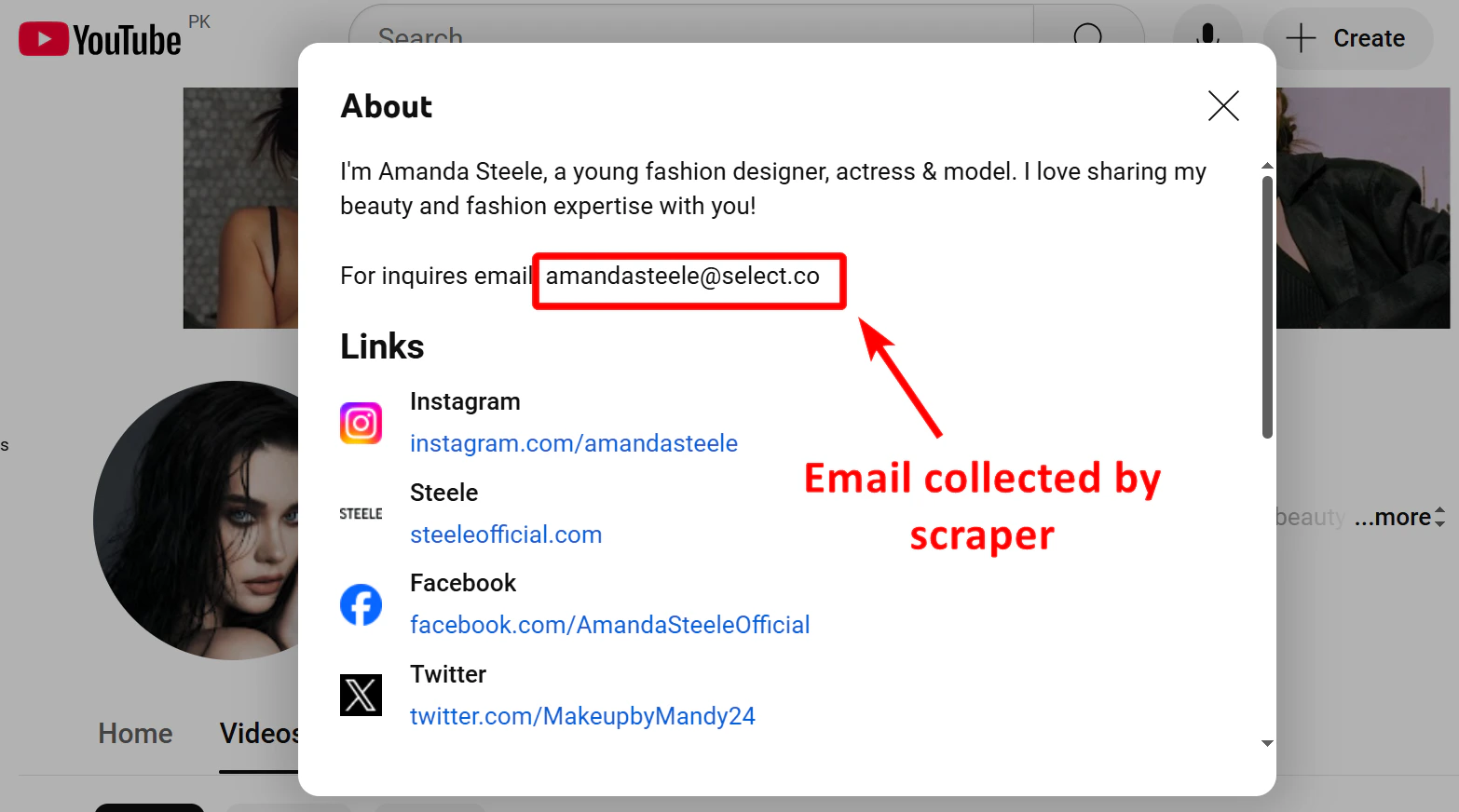 Email in channel description