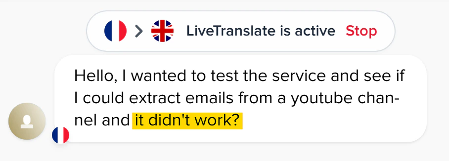 User complaint about email not found