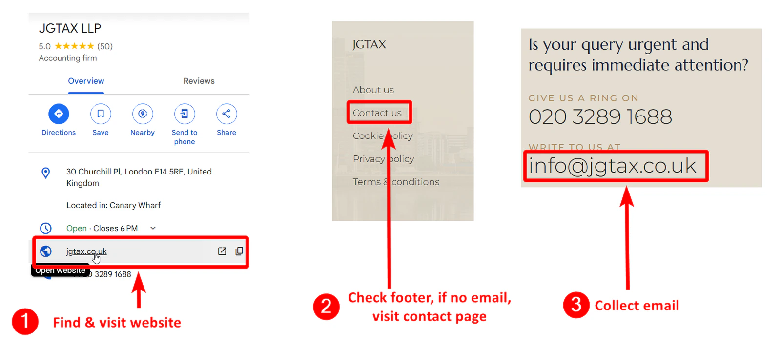 Scanning the website for emails