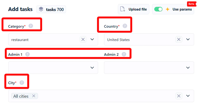 Using the Use Params feature