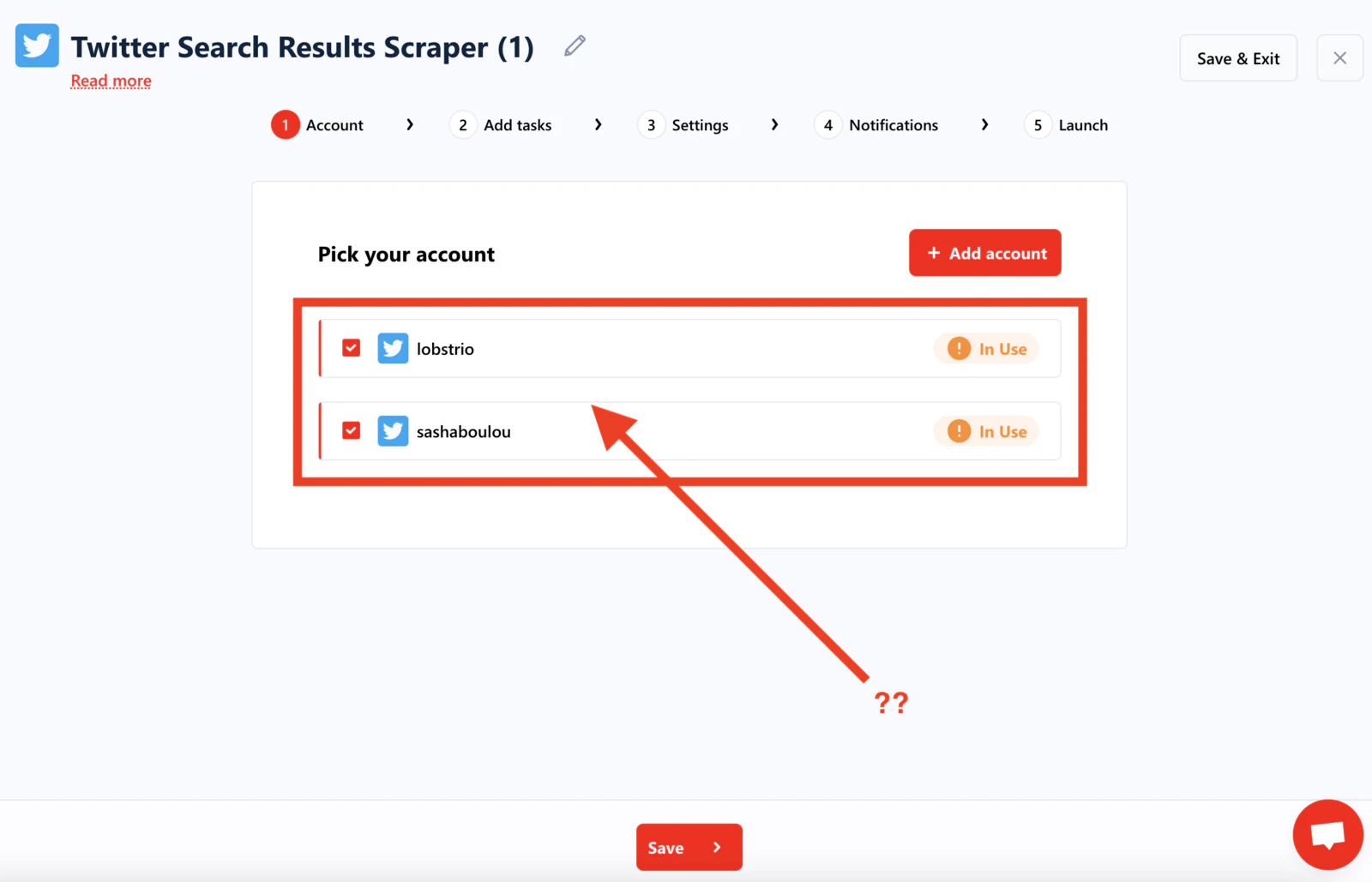 Multiple accounts synced on lobstr.io