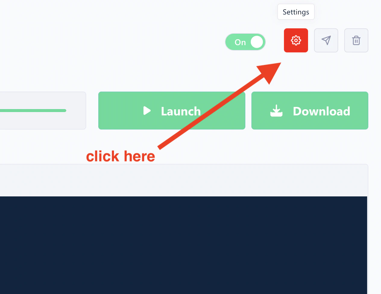 Click the settings icon on the Squid page