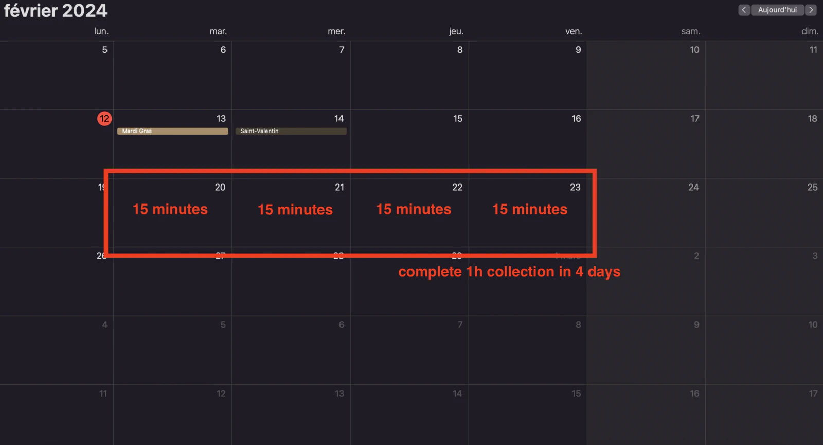 Spread daily credits over several days